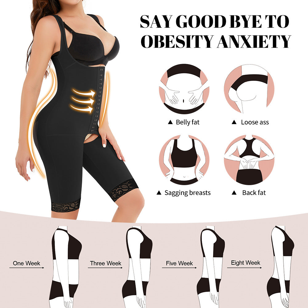Corset une pièce à entrejambe ouvert pour femmes de grande taille