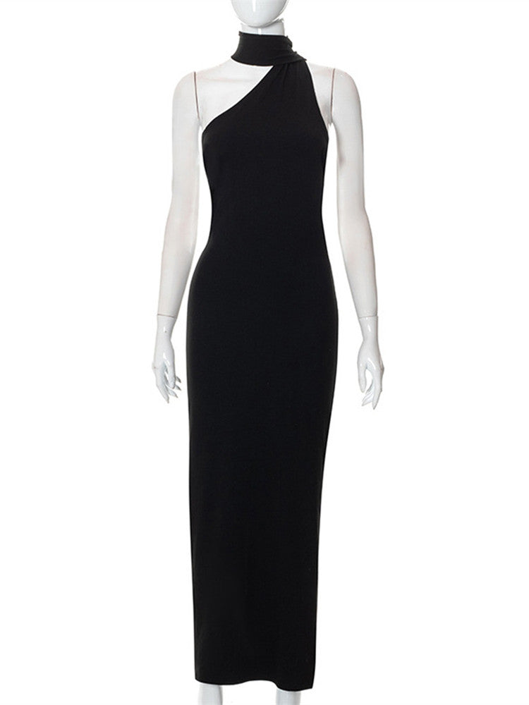 Hot Girl With Big Backless And Thin Temperament Dress Girl
