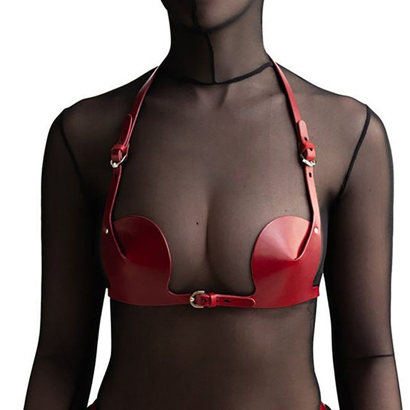 Women's Leather Tight Adjustable Lingerie Set