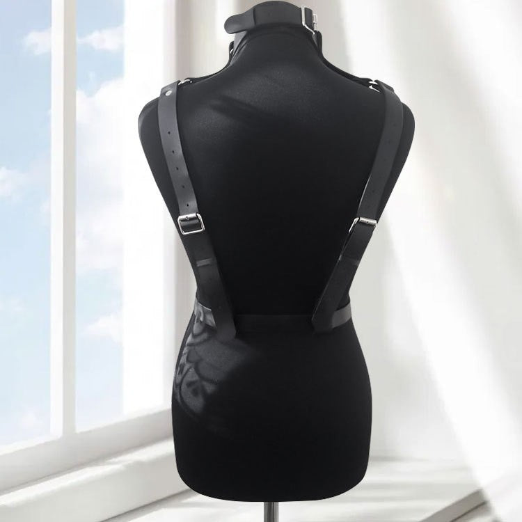 Women's Artificial Leather Body Belly Band Shoulder Wearing Ring Horse Harness For Dancing Toys With