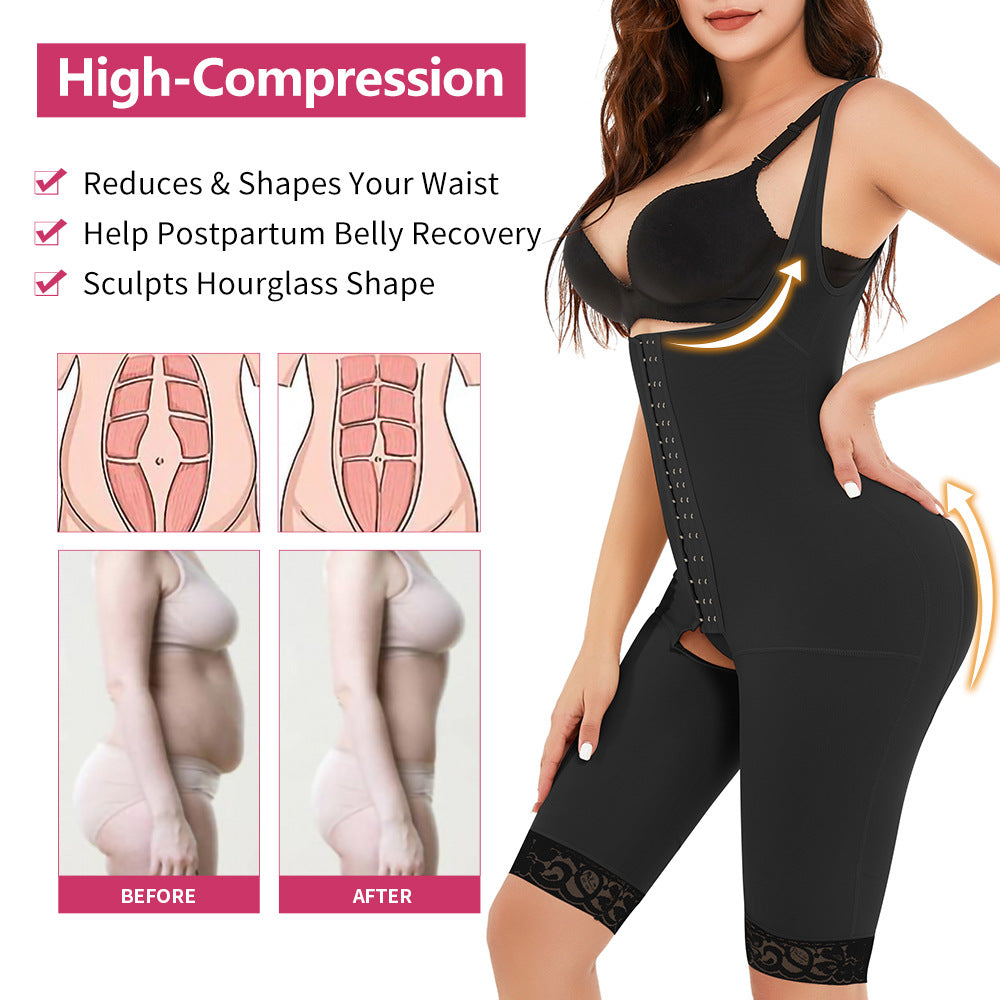 Corset une pièce à entrejambe ouvert pour femmes de grande taille
