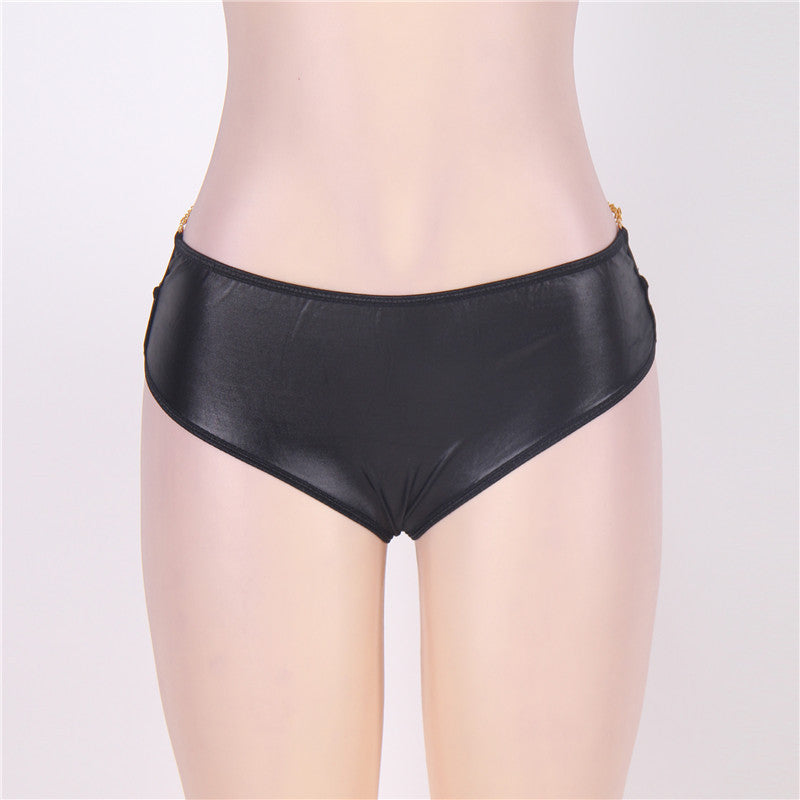 Plus Size Leather Chain Decoration Nightclub Underwear