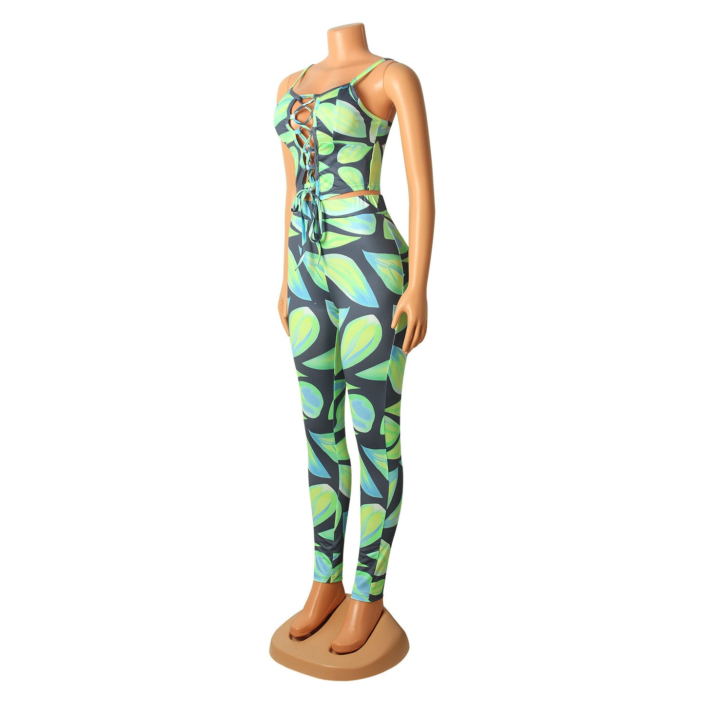 Ladies Digital Printed Sexy Two-Piece Strap Set