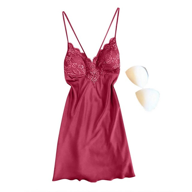 Pyjama femme pyjama Sexy Lingerie Satin pyjama dentelle nuit