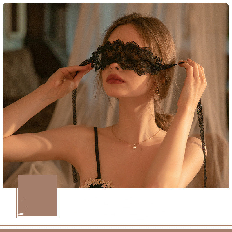 Lingerie Lace Perspective Embroidered Hollow Eye Mask Adjustable