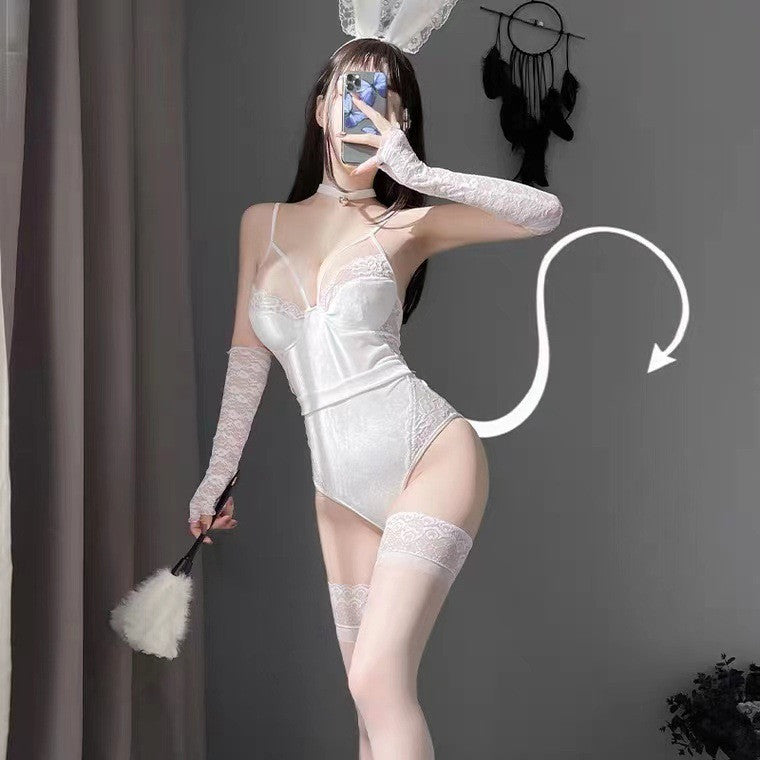 Sexy Bunny Cos Uniform Suit Crotch Free To Take Off