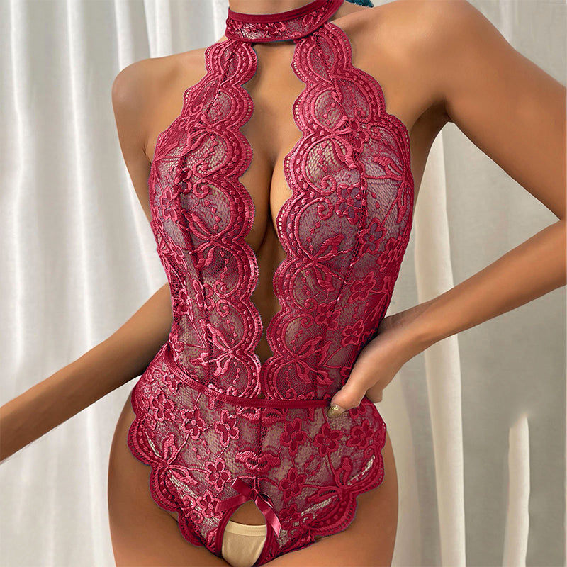 Lingerie Body à bretelles en dentelle Pyjama grande taille