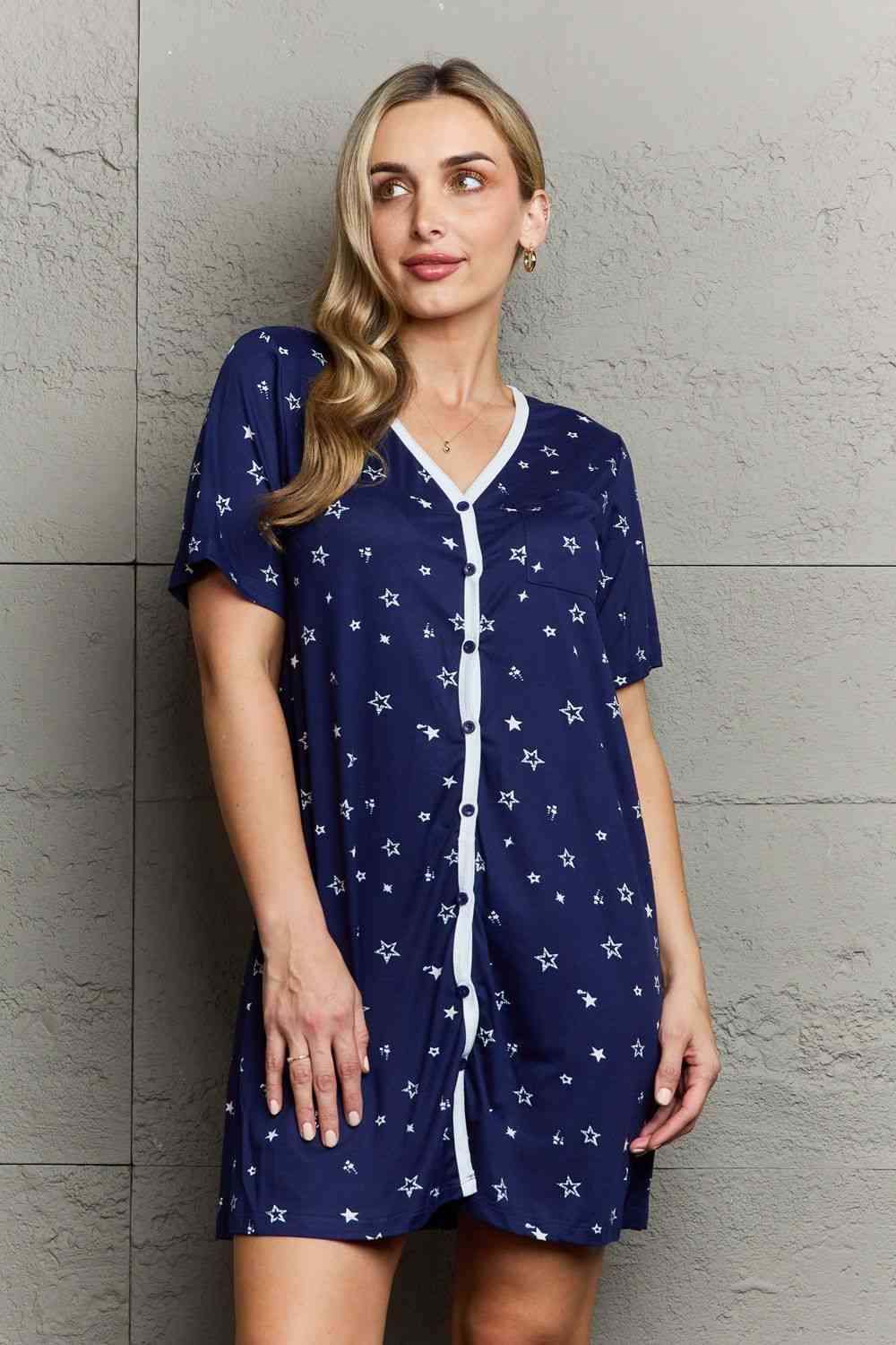 MOON NITE Quilted Quivers on Down Sleepwear Dress