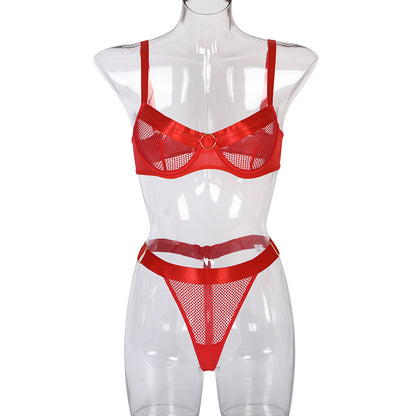 Ensemble de lingerie sexy pour dames à coutures en maille