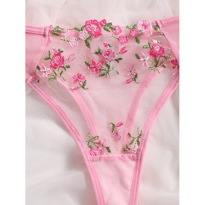 Ladies Sweet Low Waist Lace Lingerie Set