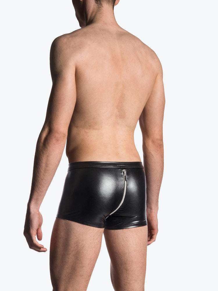 Men's Matte Leather T-Shirt Tights Performance Clothes Nightclub