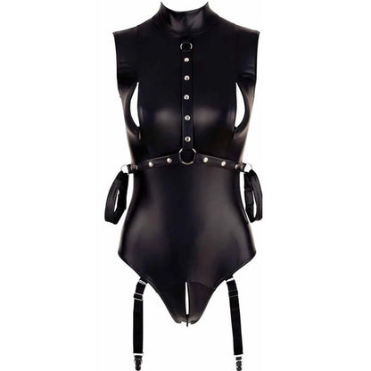 High Elastic Patent Leather  Crotch One Piece Lingerie