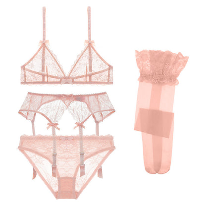 Conjunto de lencería con copa triangular francesa para mujer