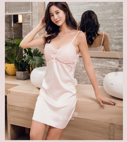 Vestido de encaje para mujer, pijamas para mujer, lencería para niñas