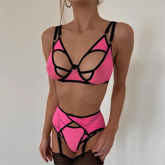 Uniform Temptation Garter Sexy Underwear Three Piece Set Body Shaping Two Piece Suits