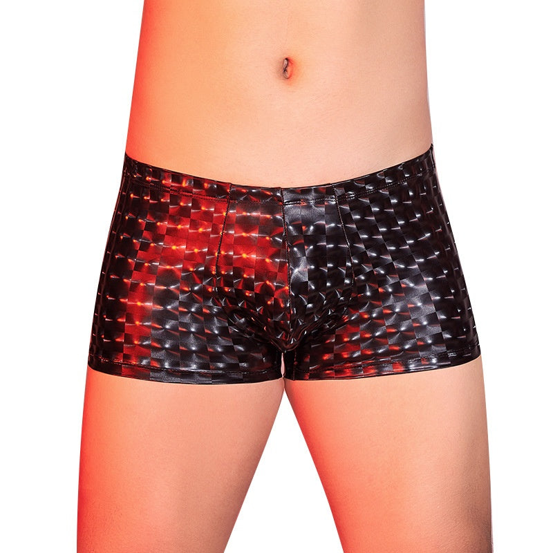 Pu Artificial Leather Snake Leopard Print Three-dimensional Sexy Comfortable Boxer Briefs