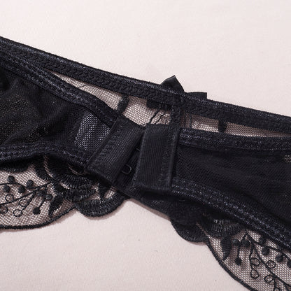 Sexy Sling Steel Ring Transparent Tempting Three Piece Embroidered Sexy Lingerie Body Shaping Two Piece Suits