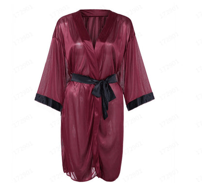 Sexy Lingerie Ladies Home Sexy Nightgown Bathrobe Temptation Plus Size Pajamas Set