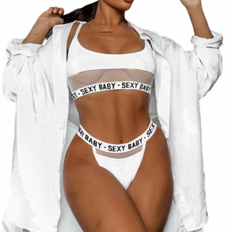 Sexy Lingerie Sexy Backless Bra Vest Black White Wrapped Chest English Corner Sexy Suit