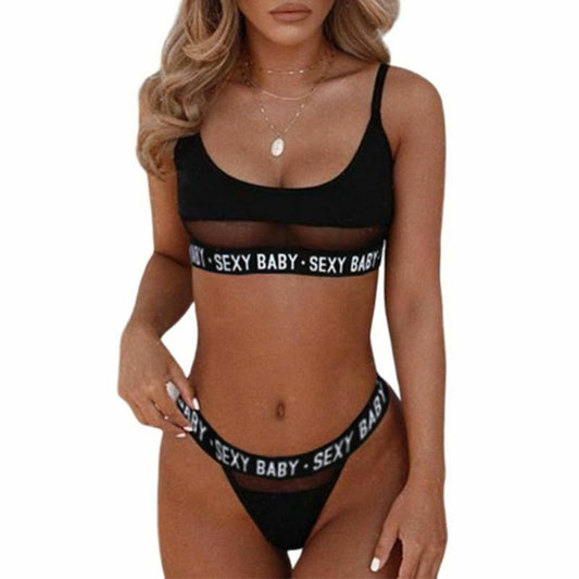 Sexy Lingerie Sexy Backless Bra Vest Black White Wrapped Chest English Corner Sexy Suit