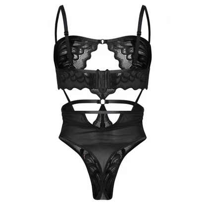 One Piece Sexy Lingerie Women Seduction Lace Underwear Hollow Out Cutout out See Through Tight Jumpsuit Body