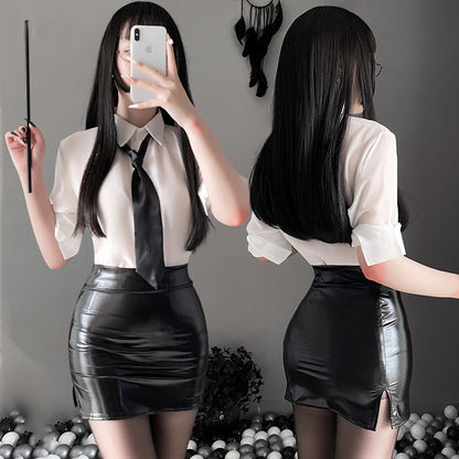 Lencería Secretaria Uniforme Seductor Juego de roles Profesora