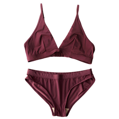 European And American Big Breasts Show Small Without Chest Pad Ice Silk French Lingerie Set