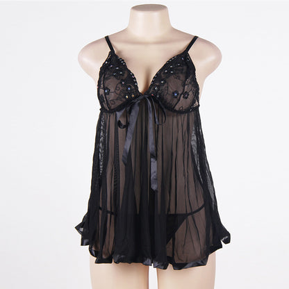 Plus Size Sexy Lingerie Lace Sexy Pajamas Temptation Transparent Mesh Sexy Lingerie