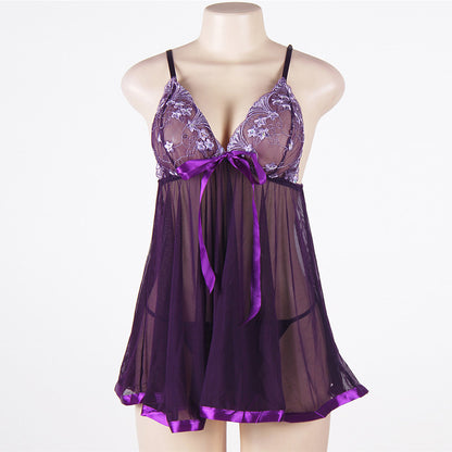 Plus Size Sexy Lingerie Lace Sexy Pajamas Temptation Transparent Mesh Sexy Lingerie
