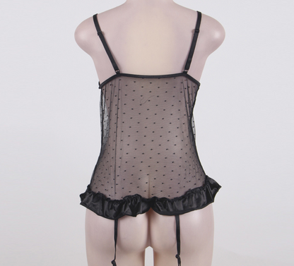 Body une pièce collant dentelle découpe pyjama lingerie sexy
