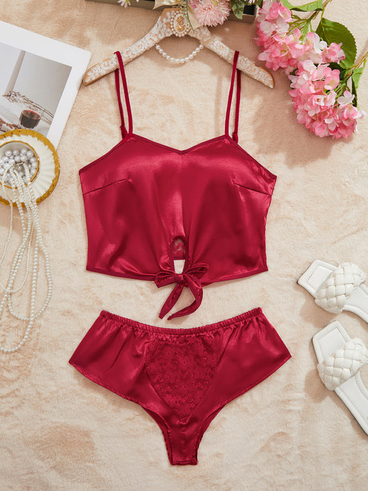 Sexy Pajamas Artificial Silk Bow Bandage Lace Sexy Lingerie Undefined