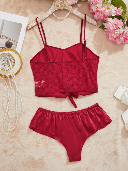 Sexy Pajamas Artificial Silk Bow Bandage Lace Sexy Lingerie Undefined