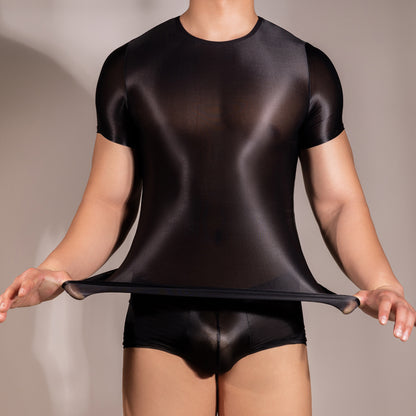 Men's Tight Super Elastic Vest Short Sleeve