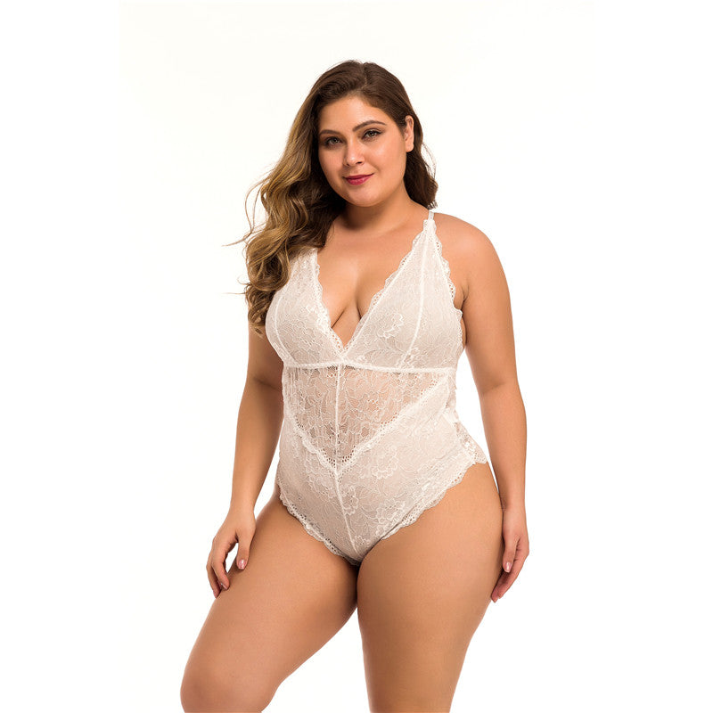 Lingerie sexy en maille de dentelle de grande taille