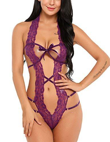 Sexy Lace Backless Bow Cropped Strap Sexy Lingerie