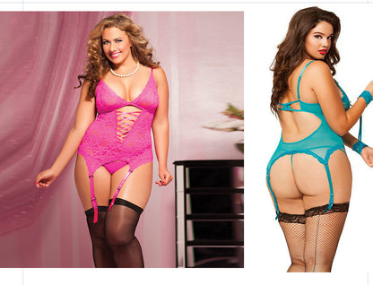 Lingerie sexy XL jarretière pyjama sexy dentelle tentation chemise de nuit sexy a p5