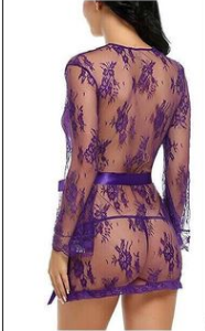 Conjunto de camisón de tirantes con albornoz de lencería sexy