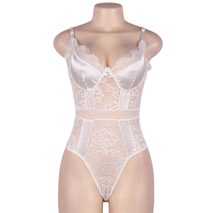 One Piece Wave Undershirt Sexy Lace Sling High Fork Open Hidden Hook