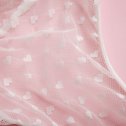 Lingerie sexy sexy avec combinaison en dentelle avec anneau en acier