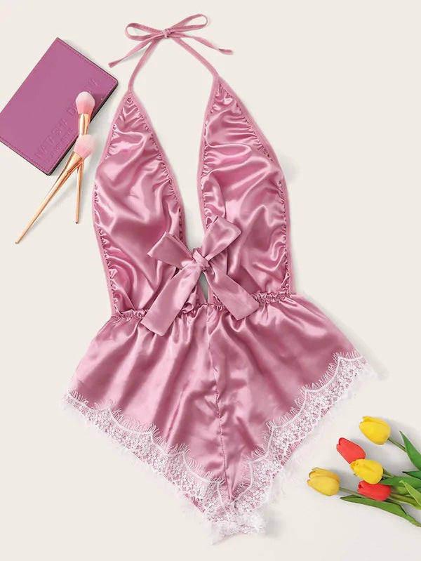 Tube Top Ice Silk Pajamas Women Summer Korean Seduction Sexy Sling One Piece Sexy Sleepwear