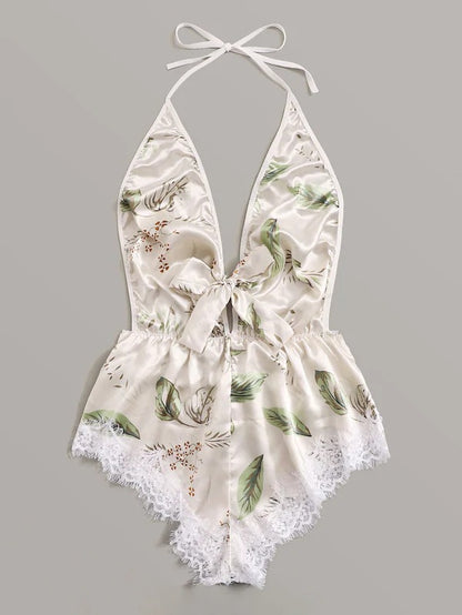Tube Top Ice Silk Pajamas Women Summer Korean Seduction Sexy Sling One Piece Sexy Sleepwear