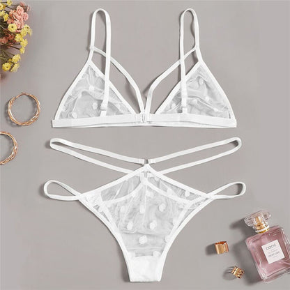 Lencería europea y americana Ropa interior transparente sexy Traje de dos piezas