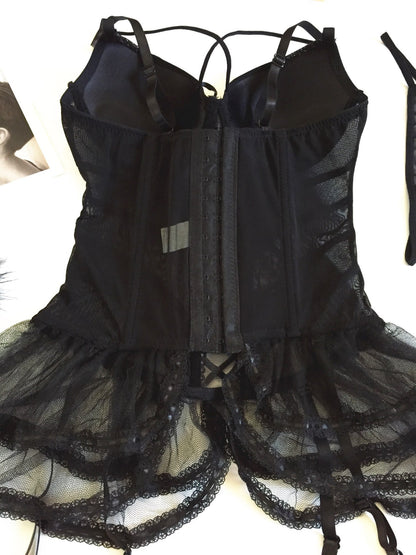 Perspective Bunny Girl Sexy Nightdress Short Skirt Uniform Set