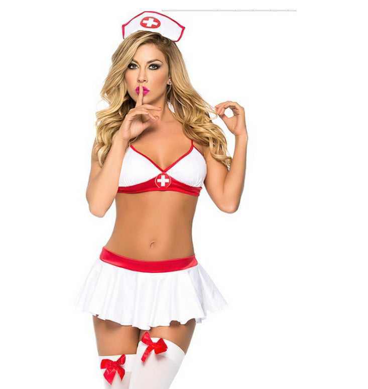 Lingerie sexy Costume d'infirmière sexy Costume d'infirmière d'Halloween Costume d'infirmière à trois points