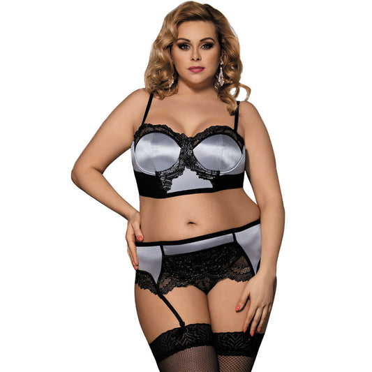 Ensemble de jarretelles à trois points en dentelle de lingerie sexy