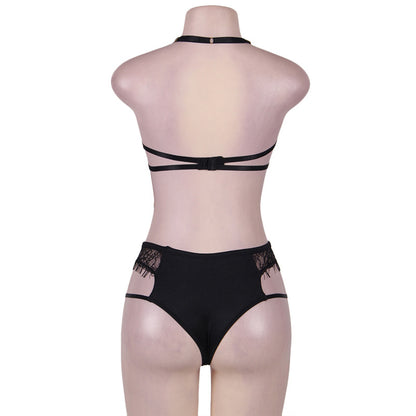 Conjunto de sujetador de tres puntos de encaje sexy de lencería sexy