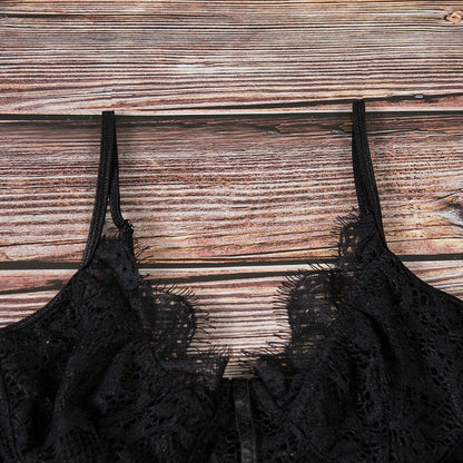 Body sexy en dentelle et cils, soutien-gorge, sous-vêtements, bas