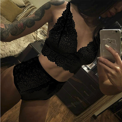 Ensemble de sous-vêtements pour dames à coutures en dentelle sexy européennes et américaines