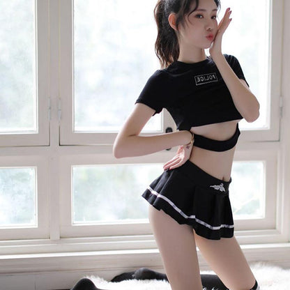 Ensemble d'uniforme de lingerie sexy pour femmes, jeu de rôle à la mode