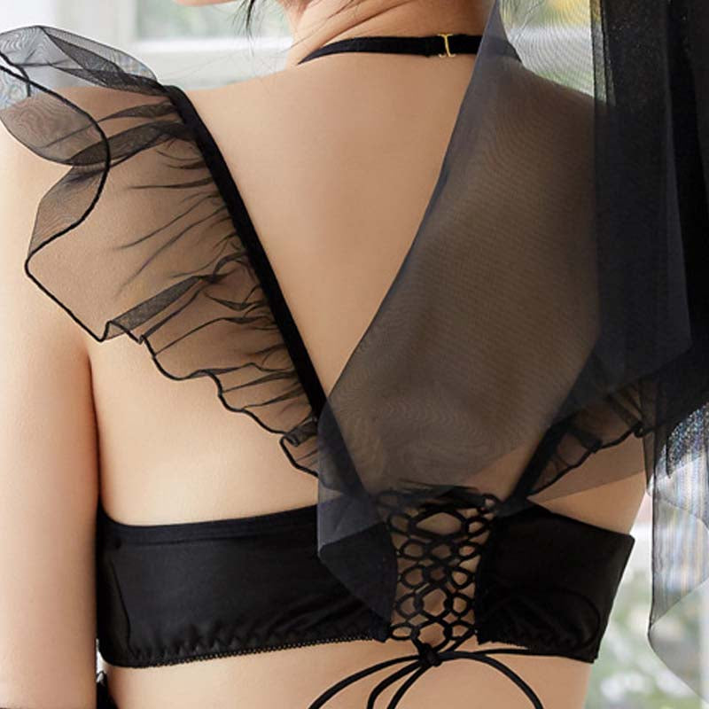 Conjunto de lencería sexy puro y dulce de encaje uniforme